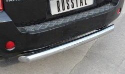 Защита заднего бампера (Ø76 мм, нержавейка) SLITKOFF Nissan Pathfinder  R51 (2004-2007) дорестайлинг