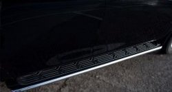 9 999 р. Защита порогов Russtal из круглой трубы диаметром 42 мм Nissan Patrol 6 Y62 дорестайлинг (2010-2014) (Защита порогов с со скосами на торцах (вариант 1))  с доставкой в г. Кемерово. Увеличить фотографию 3