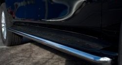 9 999 р. Защита порогов Russtal из круглой трубы диаметром 42 мм Nissan Patrol 6 Y62 дорестайлинг (2010-2014) (Защита порогов с со скосами на торцах (вариант 1))  с доставкой в г. Кемерово. Увеличить фотографию 4
