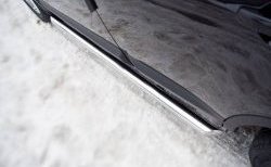 70 999 р. Защита порогов Russtal из трубы d63 мм с пластиковыми вставками для ног Nissan Qashqai 1 J10 рестайлинг (2010-2013) (Защита порогов с со скосами на торцах (вариант 1))  с доставкой в г. Кемерово. Увеличить фотографию 2