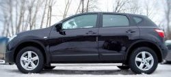 70 999 р. Защита порогов Russtal из трубы d63 мм с пластиковыми вставками для ног Nissan Qashqai 1 J10 рестайлинг (2010-2013) (Защита порогов с со скосами на торцах (вариант 1))  с доставкой в г. Кемерово. Увеличить фотографию 3