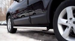 70 999 р. Защита порогов Russtal из трубы d63 мм с пластиковыми вставками для ног Nissan Qashqai 1 J10 рестайлинг (2010-2013) (Защита порогов с со скосами на торцах (вариант 1))  с доставкой в г. Кемерово. Увеличить фотографию 6