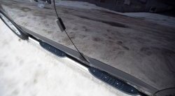 14 449 р. Защита порогов Russtal из трубы d76 мм с пластиковыми вставками для ног Nissan Qashqai +2 1 J10 дорестайлинг (2008-2010) (Защита порогов с со скосами на торцах (вариант 1))  с доставкой в г. Кемерово. Увеличить фотографию 2