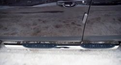 14 449 р. Защита порогов Russtal из трубы d76 мм с пластиковыми вставками для ног Nissan Qashqai +2 1 J10 дорестайлинг (2008-2010) (Защита порогов с со скосами на торцах (вариант 1))  с доставкой в г. Кемерово. Увеличить фотографию 3