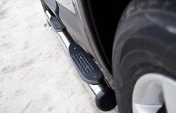 14 449 р. Защита порогов Russtal из трубы d76 мм с пластиковыми вставками для ног Nissan Qashqai +2 1 J10 дорестайлинг (2008-2010) (Защита порогов с со скосами на торцах (вариант 1))  с доставкой в г. Кемерово. Увеличить фотографию 5