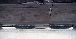 14 449 р. Защита порогов Russtal из трубы d76 мм с пластиковыми вставками для ног Nissan Qashqai +2 1 J10 дорестайлинг (2008-2010) (Защита порогов с со скосами на торцах (вариант 1))  с доставкой в г. Кемерово. Увеличить фотографию 6