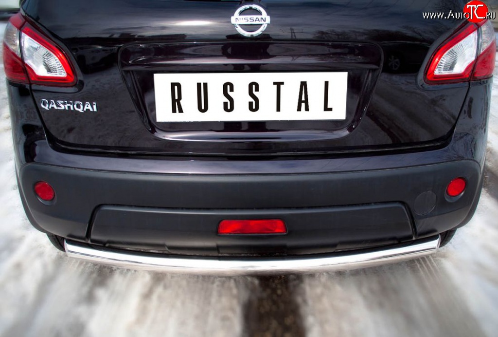 15 249 р. Защита заднего бампера (Ø63 мм, нержавейка) SLITKOFF Nissan Qashqai 1 J10 рестайлинг (2010-2013)  с доставкой в г. Кемерово