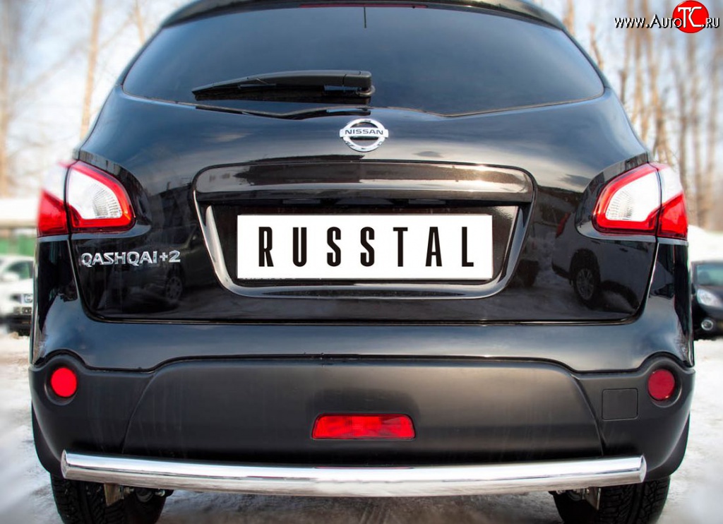 15 249 р. Защита заднего бампера (Ø63 мм, нержавейка) SLITKOFF Nissan Qashqai +2 1 J10 дорестайлинг (2008-2010)  с доставкой в г. Кемерово
