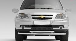 Защита переднего бампера Petroil Tuning (Ø63/51 мм) Chevrolet Niva  2123 (2009-2020), Лада 2123 (Нива Шевроле) (2009-2021) (Нержавеющая полированная сталь)