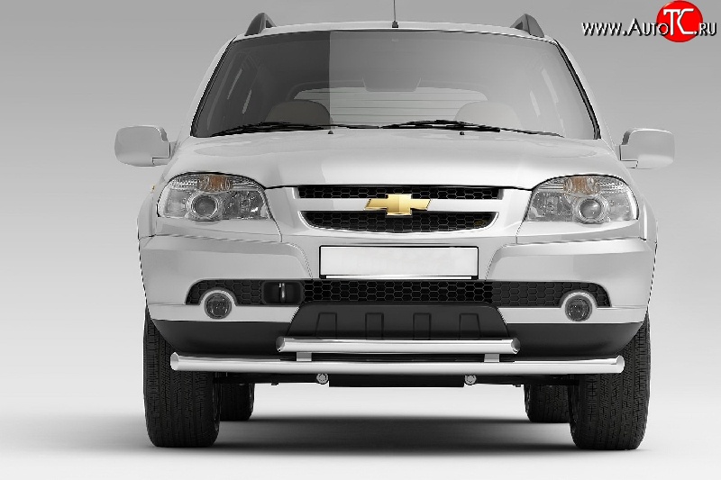 8 499 р. Защита переднего бампера Petroil Tuning (Ø63/51 мм)  Chevrolet Niva  2123 (2009-2020), Лада 2123 (Нива Шевроле) (2009-2021) (Нержавеющая полированная сталь)  с доставкой в г. Кемерово
