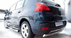 14 449 р. Защита порогов Russtal из трубы d76 мм с пластиковыми вставками для ног Peugeot 3008 рестайлинг (2013-2017) (Защита порогов с со скосами на торцах (вариант 1))  с доставкой в г. Кемерово. Увеличить фотографию 4