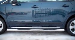 14 449 р. Защита порогов Russtal из трубы d76 мм с пластиковыми вставками для ног Peugeot 3008 рестайлинг (2013-2017) (Защита порогов с со скосами на торцах (вариант 1))  с доставкой в г. Кемерово. Увеличить фотографию 7