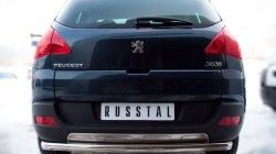 13 449 р. Защита заднего бампера (Ø63 мм, нержавейка) SLITKOFF Peugeot 3008 дорестайлинг (2009-2013)  с доставкой в г. Кемерово. Увеличить фотографию 1