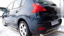 13 449 р. Защита заднего бампера (Ø63 мм, нержавейка) SLITKOFF Peugeot 3008 дорестайлинг (2009-2013)  с доставкой в г. Кемерово. Увеличить фотографию 2