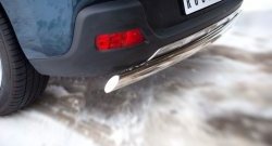 11 599 р. Защита заднего бампера (Ø75х42 мм, нержавейка) Russtal Peugeot 3008 рестайлинг (2013-2017)  с доставкой в г. Кемерово. Увеличить фотографию 2