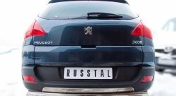 11 599 р. Защита заднего бампера (Ø75х42 мм, нержавейка) Russtal Peugeot 3008 рестайлинг (2013-2017)  с доставкой в г. Кемерово. Увеличить фотографию 3