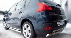 12 299 р. Защита порогов Russtal из круглой трубы диаметром 63 мм Peugeot 3008 рестайлинг (2013-2017) (Защита порогов с со скосами на торцах (вариант 1))  с доставкой в г. Кемерово. Увеличить фотографию 3
