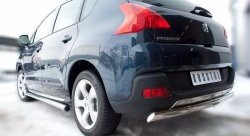 12 299 р. Защита порогов Russtal из круглой трубы диаметром 63 мм Peugeot 3008 рестайлинг (2013-2017) (Защита порогов с со скосами на торцах (вариант 1))  с доставкой в г. Кемерово. Увеличить фотографию 5