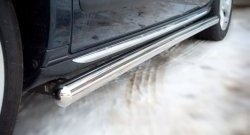 12 299 р. Защита порогов Russtal из круглой трубы диаметром 63 мм Peugeot 3008 рестайлинг (2013-2017) (Защита порогов с со скосами на торцах (вариант 1))  с доставкой в г. Кемерово. Увеличить фотографию 6