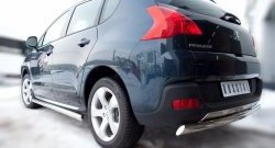 12 299 р. Защита порогов Russtal из круглой трубы диаметром 63 мм Peugeot 3008 рестайлинг (2013-2017) (Защита порогов с со скосами на торцах (вариант 1))  с доставкой в г. Кемерово. Увеличить фотографию 7