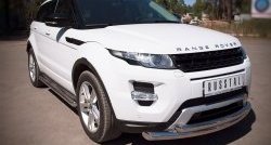 22 099 р. Защита переднего бампера (2 трубыØ76 и 42 мм, нержавейка) SLITKOFF  Land Rover Range Rover Evoque  1 L538 (2011-2015) дорестайлинг 3 дв., дорестайлинг 5 дв.  с доставкой в г. Кемерово. Увеличить фотографию 2