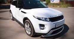 24 549 р. Защита порогов с пластиковыми вставками для ног SLITKOFF из круглой трубы с закругленными торцами диаметром 76 мм (Dynamic) Land Rover Range Rover Evoque 1 L538 дорестайлинг 5 дв. (2011-2015)  с доставкой в г. Кемерово. Увеличить фотографию 3