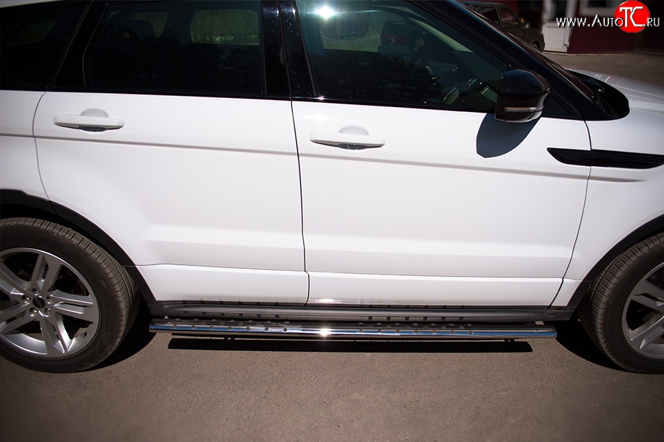 16 649 р. Защита порогов Russtal из овальной трубы с проступью (Dynamic) Land Rover Range Rover Evoque 1 L538 дорестайлинг 5 дв. (2011-2015)  с доставкой в г. Кемерово