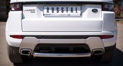 Защита заднего бампера (Ø76 мм, нержавейка, Dynamic) SLITKOFF Land Rover Range Rover Evoque  1 L538 (2011-2018) дорестайлинг 3 дв., дорестайлинг 5 дв., рестайлинг 3 дв., рестайлинг 5 дв.