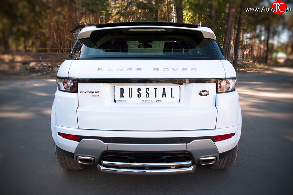18 699 р. Защита заднего бампера (DYNAMIC, Ø76 и 42 мм, нержавейка) SLITKOFF Land Rover Range Rover Evoque 1 L538 рестайлинг 5 дв. (2015-2018)  с доставкой в г. Кемерово