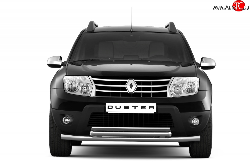 14 599 р. Защита переднего бампера двойная из труб d63/51 мм Petroil Tuning.  Renault Duster  HS (2010-2021) дорестайлинг, рестайлинг (Нержавеющая полированная сталь)  с доставкой в г. Кемерово