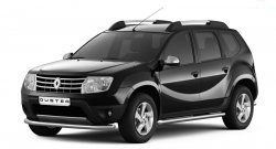 Одинарная защита переднего бампера Petroil Tuning диаметром 63 мм Renault Duster  HS (2010-2015) дорестайлинг
