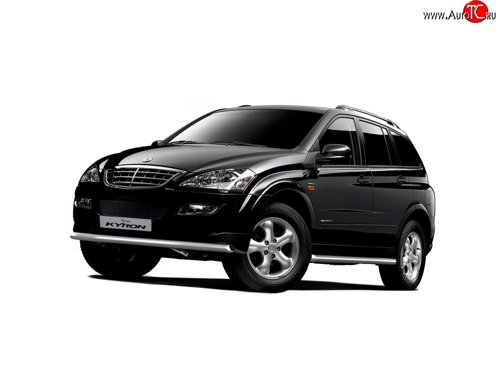 4 499 р. Защита порогов из трубы Ø63 Petroil Tuning  SSANGYONG Kyron (2005-2007) дорестайлинг (Нержавеющая полированная сталь)  с доставкой в г. Кемерово