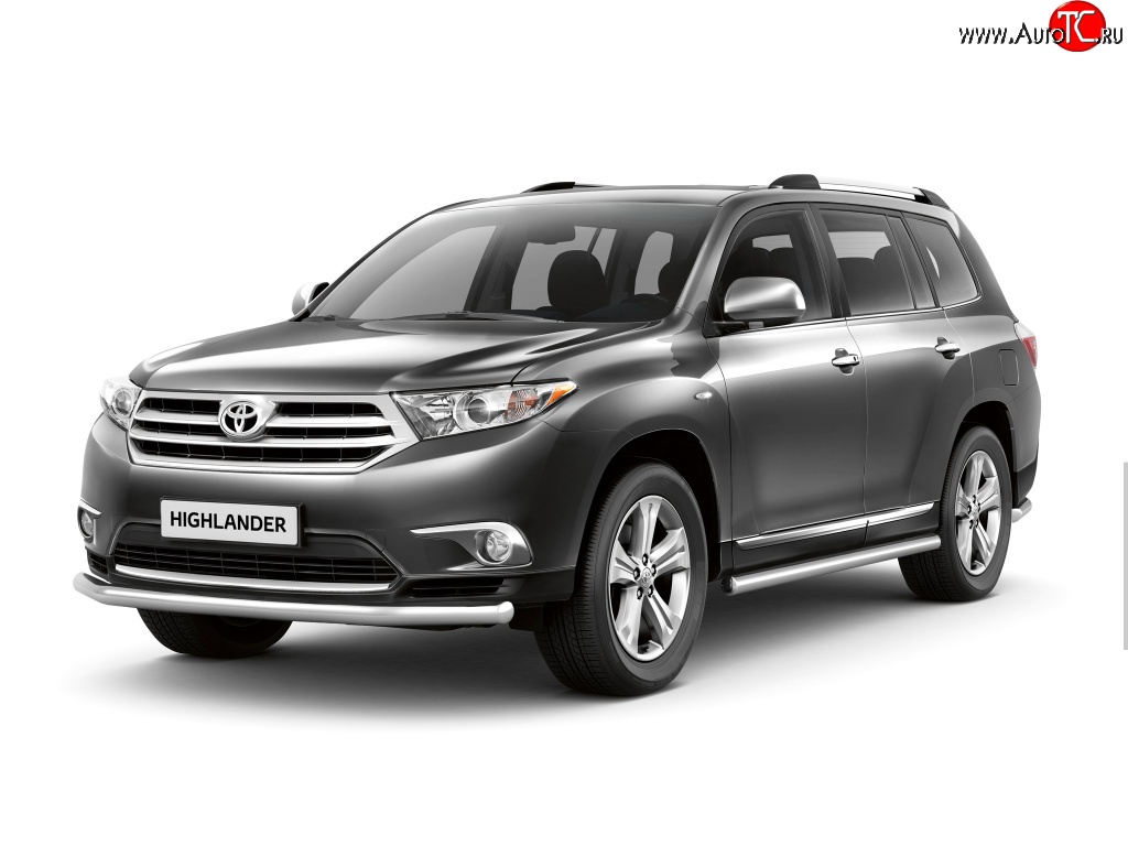 4 899 р. Одинарная защита переднего бампера Petroil Tuning диаметром 63 мм  Toyota Highlander  XU40 (2010-2013) рестайлинг  с доставкой в г. Кемерово