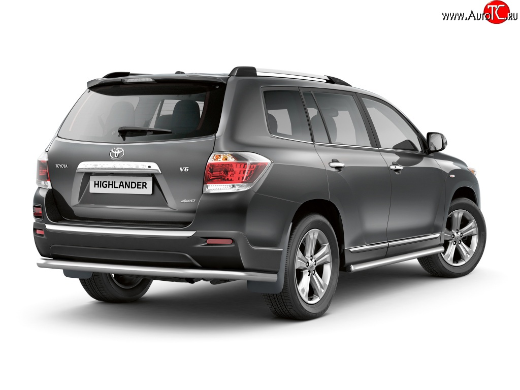 5 899 р. Защита заднего бампера Petroil Tuning 63 мм  Toyota Highlander  XU40 (2007-2010) дорестайлинг  с доставкой в г. Кемерово