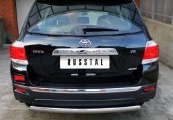 11 599 р. Защита заднего бампера (Ø75х42 мм, нержавейка) Russtal Toyota Highlander XU40 рестайлинг (2010-2013)  с доставкой в г. Кемерово. Увеличить фотографию 2