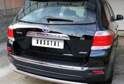 11 599 р. Защита заднего бампера (Ø75х42 мм, нержавейка) Russtal Toyota Highlander XU40 рестайлинг (2010-2013)  с доставкой в г. Кемерово. Увеличить фотографию 4