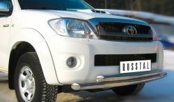 17 299 р. Защита переднего бампера (2 трубыØ63 мм, нержавейка) SLITKOFF  Toyota Hilux  AN10,AN20 (2008-2011) 1-ый рестайлинг  с доставкой в г. Кемерово. Увеличить фотографию 2