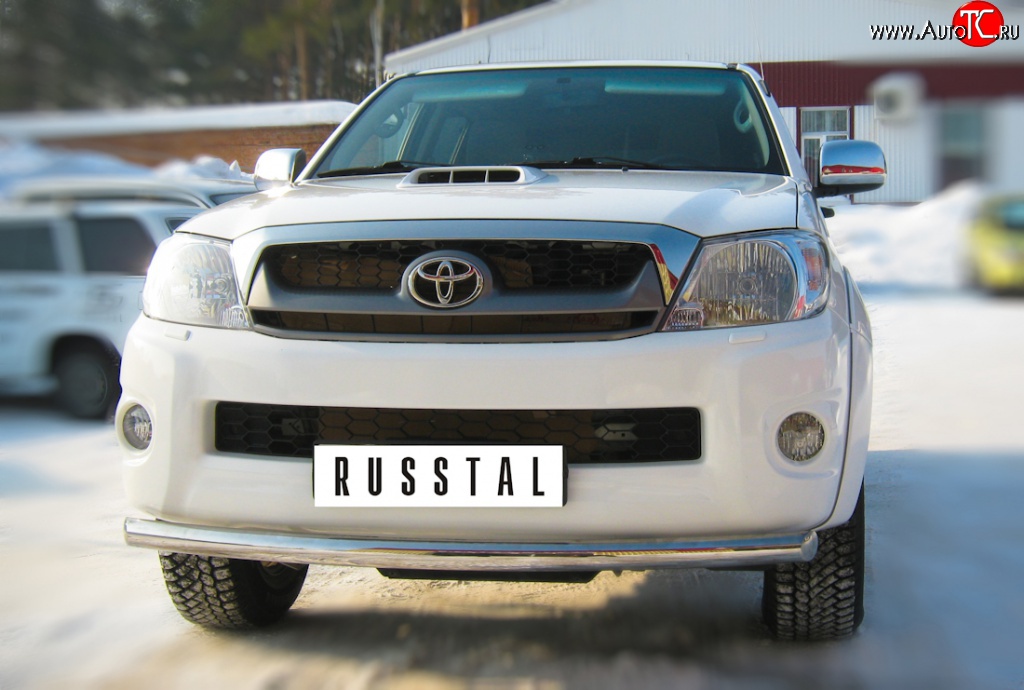 15 249 р. Одинарная защита переднего бампера SLITKOFF диаметром 63 мм  Toyota Hilux  AN10,AN20 (2008-2011) 1-ый рестайлинг  с доставкой в г. Кемерово