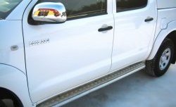 Широкая защита порогов SLITKOFF Toyota Hilux ( AN10,AN20,  AN20,AN30) (2008-2016) 1-ый рестайлинг,  2-ой рестайлинг