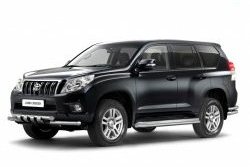 20 099 р. Защита порогов из трубы Ø51 Petroil Tuning.  Toyota Land Cruiser Prado  J150 (2009-2013) дорестайлинг (Нержавеющая полированная сталь)  с доставкой в г. Кемерово. Увеличить фотографию 1