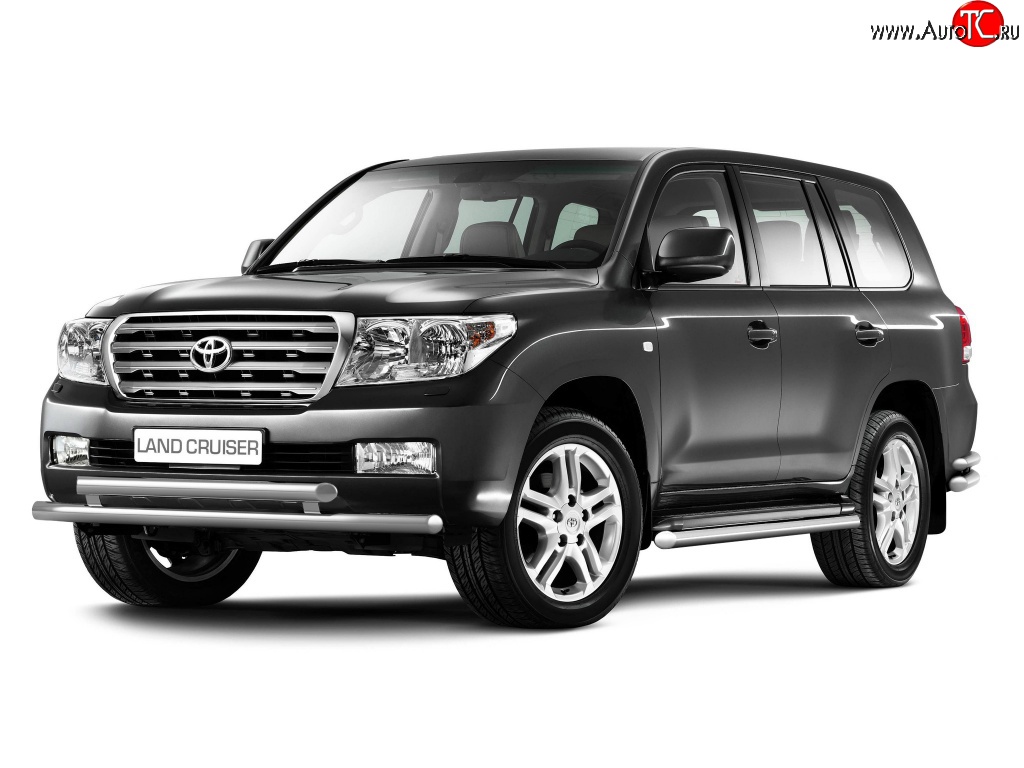 11 899 р. Защита порогов Petroil Tuning из круглой трубы диаметром 63 мм  Toyota Land Cruiser  200 (2007-2012) дорестайлинг  с доставкой в г. Кемерово
