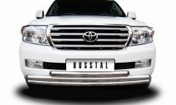 Тройная защита переднего бампера SLITKOFF из труб диаметром по 63 мм Toyota Land Cruiser  200 (2007-2012) дорестайлинг