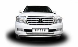 35 949 р. Тройная защита переднего бампера SLITKOFF из труб диаметром по 63 мм  Toyota Land Cruiser  200 (2007-2012) дорестайлинг  с доставкой в г. Кемерово. Увеличить фотографию 3