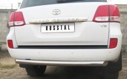 18 899 р. Защита заднего бампера (Ø76 мм, нержавейка) SLITKOFF  Toyota Land Cruiser  200 (2007-2012) дорестайлинг  с доставкой в г. Кемерово. Увеличить фотографию 4