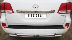 Защита заднего бампера (Ø76 и 63 мм, нержавейка) SLITKOFF Toyota Land Cruiser  200 (2007-2012) дорестайлинг