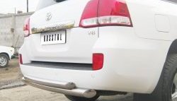 16 449 р. Защита заднего бампера (Ø76 и 63 мм, нержавейка) SLITKOFF  Toyota Land Cruiser  200 (2007-2012) дорестайлинг  с доставкой в г. Кемерово. Увеличить фотографию 2