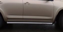 70 999 р. Защита порогов Russtal из круглой трубы диаметром 63 мм Toyota RAV4 XA30 5 дв. удлиненный дорестайлинг (2003-2008) (Защита порогов с со скосами на торцах (вариант 1))  с доставкой в г. Кемерово. Увеличить фотографию 2