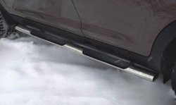 83 999 р. Защита порогов Russtal из трубы d76 мм с пластиковыми вставками для ног Toyota RAV4 XA305 5 дв. дорестайлинг (2005-2009) (Защита порогов с со скосами на торцах (вариант 1))  с доставкой в г. Кемерово. Увеличить фотографию 2