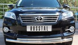 19 999 р. Защита переднего бампера (2 трубыØ76 и 42 мм, нержавейка) SLITKOFF Toyota RAV4 XA30 5 дв. удлиненный 2-ой рестайлинг (2010-2013)  с доставкой в г. Кемерово. Увеличить фотографию 2