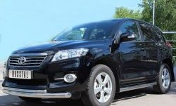 19 999 р. Защита переднего бампера (2 трубыØ76 и 42 мм, нержавейка) SLITKOFF Toyota RAV4 XA30 5 дв. удлиненный 2-ой рестайлинг (2010-2013)  с доставкой в г. Кемерово. Увеличить фотографию 3